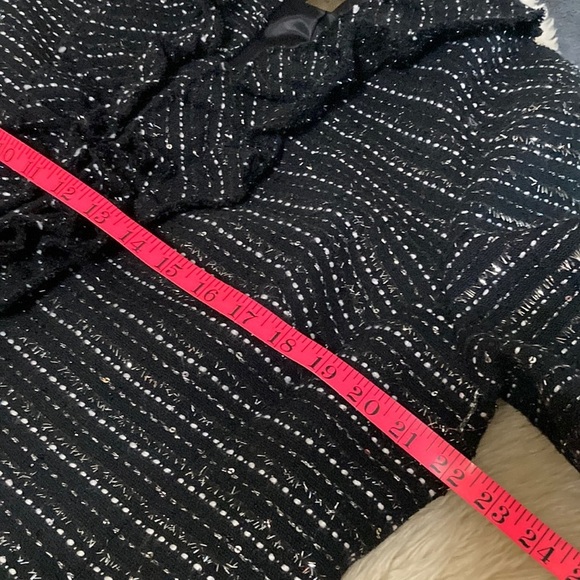 Peter Nygard Black and White Tweed Blazer with Ruffled Detailing - Picture 7 of 8